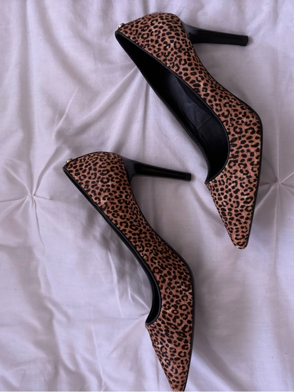 Michael Kors Leopard Print Pointed-Toe Stiletto Pumps - Black & Brown